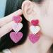 Feyley 3-Connect Heart Earrings | Vintage Acrylic Drop Jewelry for Girls & Ladies - 2023 Trendy Gift - Buy Online on GoSupps.com