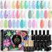 Spring Summer Pastel Gel Nail Polish Kit 20 Trend Colors Soft Pink Blue Green Purple with Glossy/Matte Top & Base Coat, MEFA Soak Off Starter Set Macaron Series Manicure Candy Nail Art Salon Gifts for Girls Women B-Castle …
