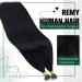 RUNATURE 16 Black Nano Human Hair Extensions - Silky Straight 50g - Nano Tip Extensions - #1 Black - A-Nano - Buy Online on GoSupps.com