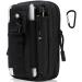 Flintronic tactical hip pockets military compact belt pocket Multifunctional fell in pocket bag bag for camping hiking cycling and traveling with carabiners black