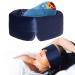 Cooling Sleep Mask with 2 Gel Pad Cold/Warm Compress for Dry Puffy Eyes Weighted Eye mask for Sleeping Adjustable Silky Satin Eye Cover 100% Blackout for Women Men (Deep Blue)
