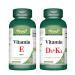 Vitamin E 400IU 90 Capsules and Vitamin D3 + K2 120 Capsules (Combo Bundle 2 Bottles)