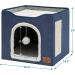 Bedsure Cat Beds for Indoor Cats | Large Cat Cave with Fluffy Ball & Scratch Pad - Foldable Pet House 16.5x16.5x14 - Buy Online on GoSupps.com