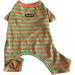 BT Bear Colorful Striped Dog Pajamas - Soft Cotton One-Piece Costume for Bulldogs & Small to Medium Dogs (XXL Green/Orange) - Buy Online on GoSupps.com