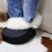 Shop Luxury Lambskin Foot Warmer - Cuddly Merino Sheepskin Natural Fur in Black/White | International Shipping Available - Buy Online on GoSupps.com