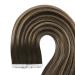 Youngsee Ombre Tape Extensions 45cm - Real Hair Balayage Dark Brown to Blonde Seamless & Invisible 50g - #4/27/4 - Buy Online on GoSupps.com