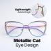 Zeelool Non-Prescription Cat Eye Eyeglasses for Women | Stylish Metal Frame & Blue Light Blocking | Glitter Detail - JGM182863 - Buy Online on GoSupps.com