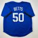 Facsimile Autographed Mookie Betts Los Angeles LA Blue Reprint Laser Auto Baseball Jersey Size Men's XL