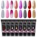 Wakaniya poly gel starter set 8 pink colors poly nail nail make yourself fast nail extension gel long for beginners nail art design 120ml temperature change temperature