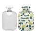 Mnsruu Hot Water Bottle with Soft Cover Flower Hot Water Bottle Great Gift for Women Kids Christmas 2L