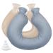 U-shape-shaped heat bottle with a soft cover neck and shoulder 2L hot water bottle with removable and washable fleece tract premium warm stamp for pain relief (gray)