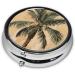 Tropical Palm Tree Mini Round Pill Box | 3 Compartment Travel Pill Organizer | Portable Medicine Case for Home & Office - Buy Online on GoSupps.com