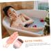 Hemoton 1 Set Bath Towel & Loofah Mitts - Pink Fiber Scrub Gloves & Body Puff - International Shipping Available - Buy Online on GoSupps.com