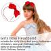 Red Lace Bow Headband for Girls Kids - Big Ribbon Hair Hoop for Christmas Party - Buy Online on GoSupps.com