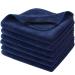 SINLAND Microfiber Facial Cloths Fast Drying Washcloth Absorbent Face Wash Cloth Soft Makeup Remover Cloths 12inch x 12inch Pack of 6 Navy Blue