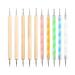 QWORK Dotting Pen Nail Art Dotting Tools Dotting Tools Set Nail Design Marbleizing Tool Pen for nail art embossed pattern 10 pieces