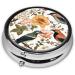 Yellow Leaves Chicken Mini Round Pill Box | Travel Pill Organizer | 3 Compartment Medicine Case for Home & Office - Buy Online on GoSupps.com