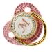 Personalized Bling Golden Baby Pacifier - Rhinestone Silicone Pacifier with Clips | Curved Design & Unique 'M' Letter Talent Artifact - Buy Online on GoSupps.com