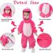 Doladola Unisex Baby Toddler Romper Jumpsuit | 3-6 Months | Hooded Cartoon Sleepsuit | Rose Dinosaur Design - Buy Online on GoSupps.com