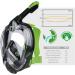 SEAC Unica Full Face Snorkeling Mask Black/Lime S/M with Bag - Buy Online on GoSupps.com