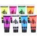 RIZGHWOY UV Reactive Body Paint Set 8 Fluorescent Colors 10 Ml Each NonToxic Water Based Formula for Nightclubs Parties Festivals - Buy Online on GoSupps.com