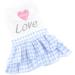 Selmai Sweet Heart Shirt Princess Plaid Tiered Dress for Small Dogs & Cats Summer Wedding & Birthday Outfit for Yorkies Chihuahuas & Shih Tzus Blue - Buy Online on GoSupps.com