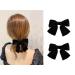 2PCS Black Litttle Hair Bows for Baby Teen Girl  4.5 Cute Duckbill Clip Hair Decor  Back to School Outfit  Kawaii Velvet Headdress for Your Girl Gift  Hair Styling Accessories for Long and Short Hair Small Black