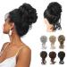 REECHO Messy Bun Hair Piece Tousled Updo Elastic Hair Bun Hair Piece for Women Synthetic Messy Hair Bun Donut Accessories Scrunchies - Black