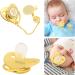 Hyuduo Golden Baby Pacifier - Personalized Curved Design Safe Materials 26 Letters Bling Newborn Essentials with Clips for 6-18 Months - Buy Online on GoSupps.com