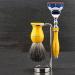 Razor Brush - Black Dachs Synthetic Fiber Bristles & Yellow Ceramic Handpiece | Exceptional Comfort & Low Maintenance | Perfect for Every Shaving Collection - Buy Online on GoSupps.com