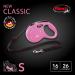 Flexi Classic Insertional Dog Leash - Ergonomic Durable Tangle-Free for Dogs Up to 11.8 kg 4.8m (16ft) - Small Pink - Buy Online on GoSupps.com