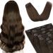 Vlasy Clip in Hair Extensions Human Hair Seamless Hair Extensions Clip in Real Human Hair 7 Pieces Straight Brown Natural Thick Weft Human Hair Clip in Extensions for Women 6# 12 Inch(60 g) 12 Inch (60 g) 6# Brown