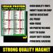 Vegan Protein Cheat Sheet Magnet - Plant Based Diet Muscle Building Guide - A Healthy Nutrition Reference for Vegetarian and Vegan Diets - Buy Online on GoSupps.com