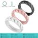 Zollen Olive Leaves Silicone Wedding Rings for Women - Stackable Rubber Bands in Rose Gold, Pearl White, Black, and Marble - Hypoallergenic Silicone - Size 6 (16.5mm) - Buy Online on GoSupps.com