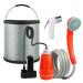 KEDSUM Portable Camping Shower, Camp Shower Pump, Rechargeable Portable Shower, (+ Sprayer & Collapsible Bucket) Portable Outdoor Shower Head for Camping, Hiking, Traveling GFS-1701