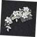 Angoily Tiara Wedding Hair Comb Wedding Headpiece Flower Leaf Hair Comb Pearl Diamond Hair Comb Bridal Headdress Bridal Hair Comb Mosaic Alloy Bride - Buy Online on GoSupps.com