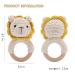 Youuys Wooden Lion Baby Rattle Teething Ring for Brain Development - Cute Woodland Animal Toy for Newborns - Buy Online on GoSupps.com