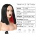 Red Peekaboo Synthetic Bob Wig for Women | Shoulder Length Black with Red Highlights | Blunt Cut Lace Front Bob Wig for Daily Party Wear - Buy Online on GoSupps.com