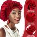 Abeillo Silk Sleep Bonnet for Women - Adjustable Satin Night Cap for Curly Hair - Wine Red - Buy Online on GoSupps.com