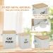 Pet Food and Treats Containers Set with Scoop | Beige Powder-Coated Carbon Steel | Tight Fitting Wood Lids | Storage Canister Tins for Cats or Dogs - Buy Online on GoSupps.com