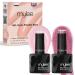 Mylee Gel Nail Polish Duo Colour Set 2x10ml Pretty In Pink UV/LED Soak-Off Nail Art Manicure Pedicure for Professional Salon & Home Use - Long Lasting & Easy to Apply Pink Silver