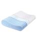 Bed Pillows for Sleeping, Ventilated Gel Memory Foam Contour Pillow, Ergonomic Cervical Pillow for Neck Pain - Washable Removable Cover, Queen Size White Queen
