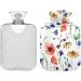 NAANLE Hot Water Bottle with Cover - Goose Blower & Poppy Flowers Watercolor | 1L Menstrual Cramps Pain Relief & Heat Therapy - Buy Online on GoSupps.com