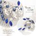 Casdre Blue Crystal Bride Wedding Hair Comb - Silver Rhinestone Bridal Hair Piece with Pearl Accents - Buy Online on GoSupps.com