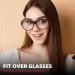 Myiaur Blue Light Blocking Glasses for Women | Trendy Fit Over Eyewear for Computer Reading TV Phone & Gaming - A02 Tortoise Frame Clear Lens - Buy Online on GoSupps.com