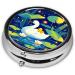 Portable Duckling and Mother Metal Pill Box | Round Mini 3-Compartment | Ideal for Small Pills | Travel-Friendly Design | Black - Buy Online on GoSupps.com