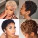 Besteffie Short Curly Human Hair Wigs for Black Women - 100% Brazilian Virgin Hair Pixie Cut Afro Kinky Curly Wig (1B) - Buy Online on GoSupps.com