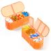 Weekly Pill Organizer Travel Double-Sided Opening Design 2/3/4 Times a Day Portable Pill Box for Storing Supplements/Fish Oils/Medication/Vitamins(2 PC Orange)