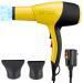 Professional Hair Dryer, Ionic Hair Dryer AC 2100W, Best Fast Drying Hair Dryer with Ceramic +Tourmaline Technology Nozzle with GFCI Low Noise Long Life (Yellow)