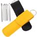 Stainless Steel Ear Cleaning Tool Set - 8 Pieces for Earwax Removal and Ear Hygiene - Black Yellow - 10x3x1cm - Buy Online on GoSupps.com